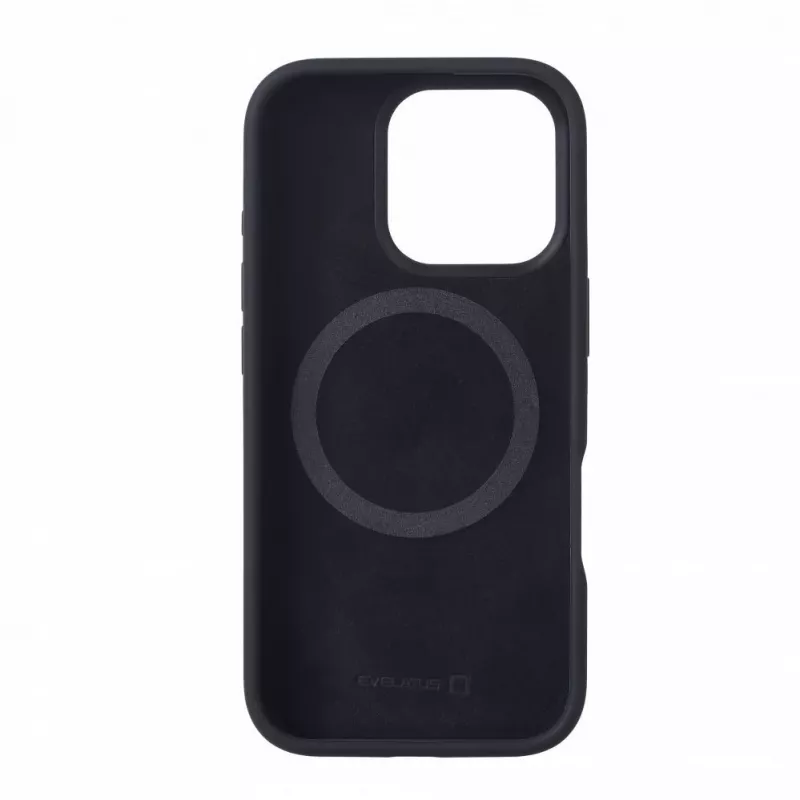 Evelatus Custodia in silicone soft touch Premium MagSafe per Apple iPhone 16 Pro nero