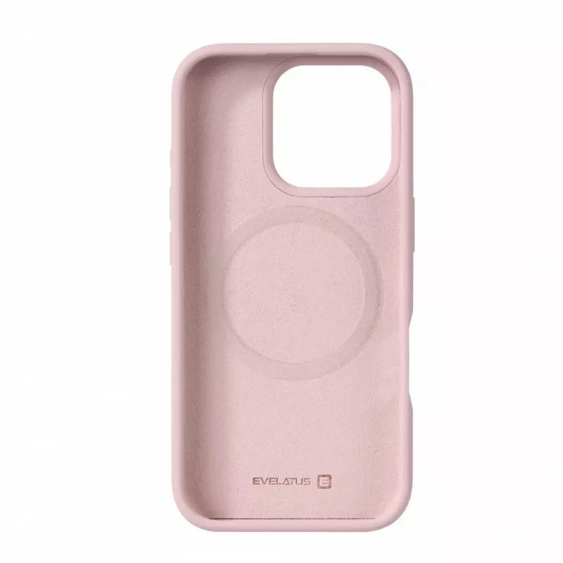 Evelatus Custodia in silicone soft touch Premium MagSafe per Apple iPhone 16 Pro Max rosa sabbia