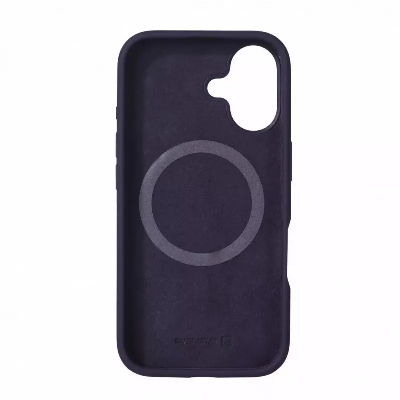 Evelatus Custodia in silicone soft touch Premium MagSafe per Apple iPhone 16 viola intenso