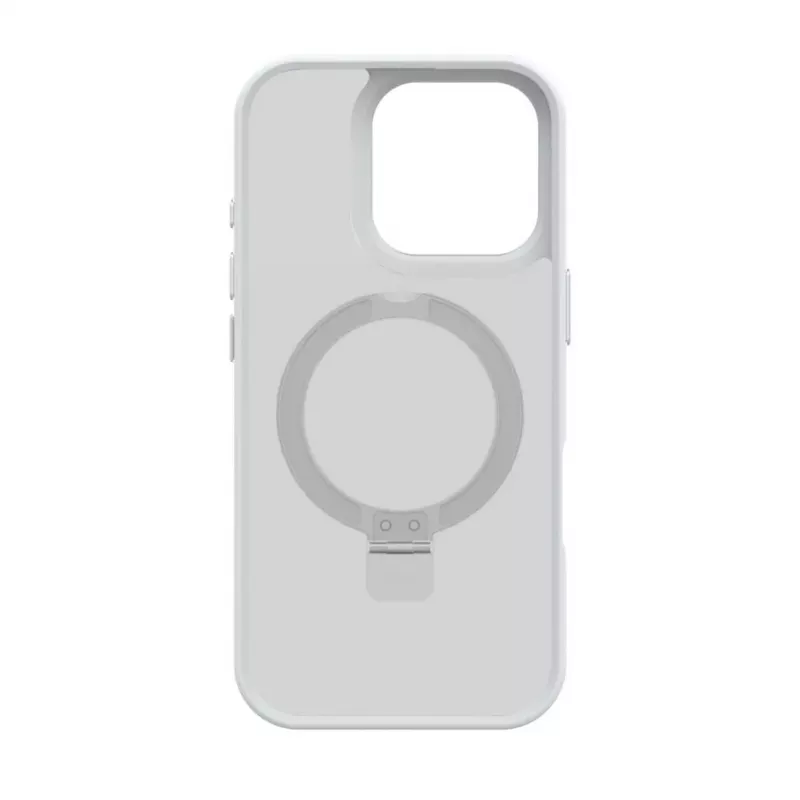 Evelatus Custodia Shield Case MagSafe e stand per Apple iPhone 16 Pro argento opaco