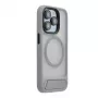 Evelatus Apple iPhone 15 Rubber Coated MagSafe con supporto custodia argento
