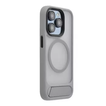 Evelatus Apple iPhone 16 Pro Rubber Coated MagSafe con supporto custodia argento