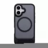Evelatus Apple iPhone 16 Rubber Coated MagSafe con supporto custodia nero