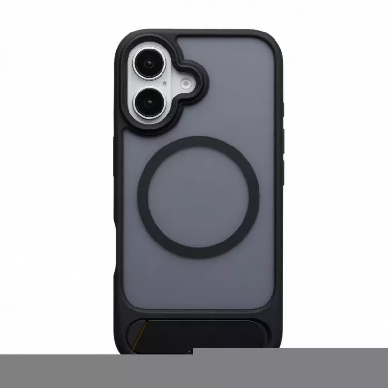 Evelatus Apple iPhone 16 Rubber Coated MagSafe con supporto custodia nero