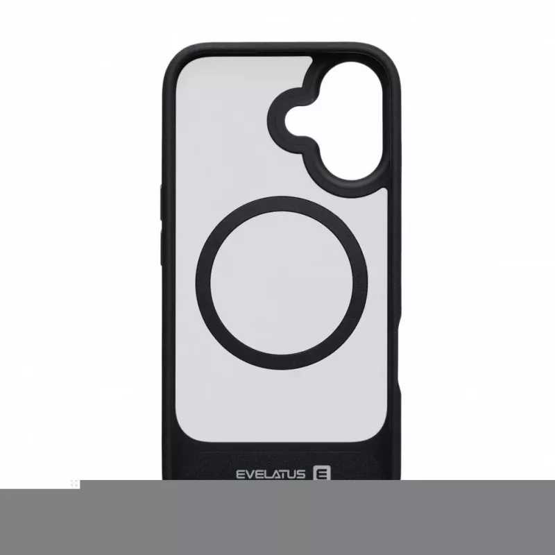 Evelatus Apple iPhone 16 Rubber Coated MagSafe con supporto custodia nero