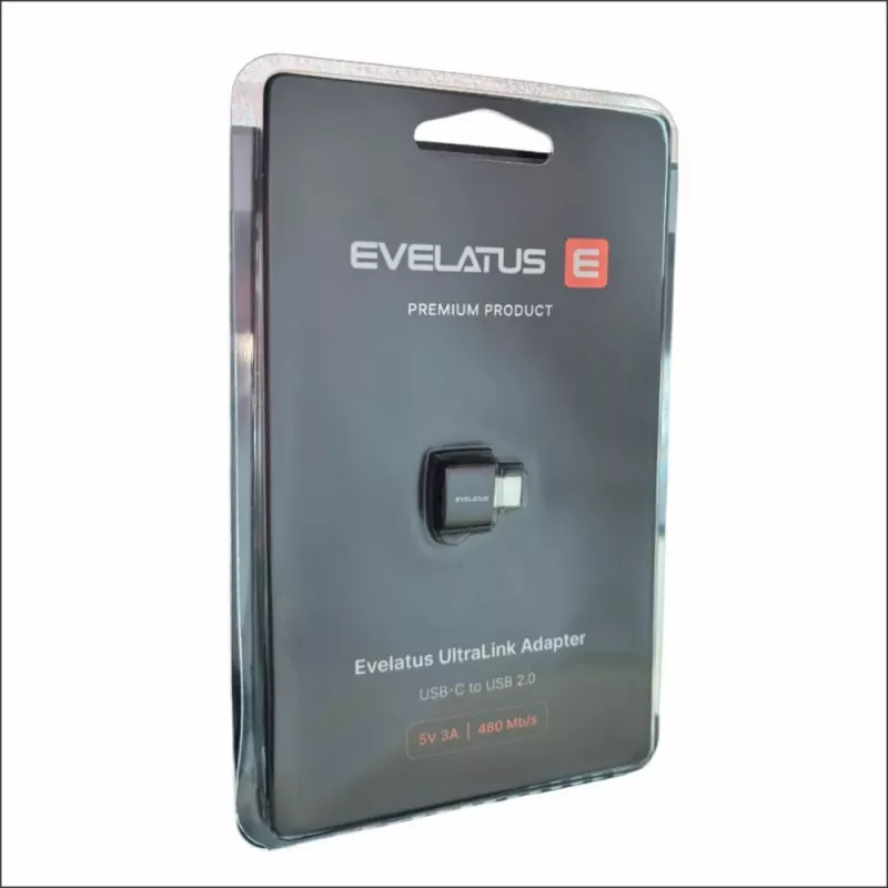 Evelatus UltraLink adattatore OTG USB-C a USB 3.0 5V 3A 5 Gbps nero