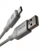 Evelatus cavo USB-A a USB-C 2M case in alluminio intrecciato bianco