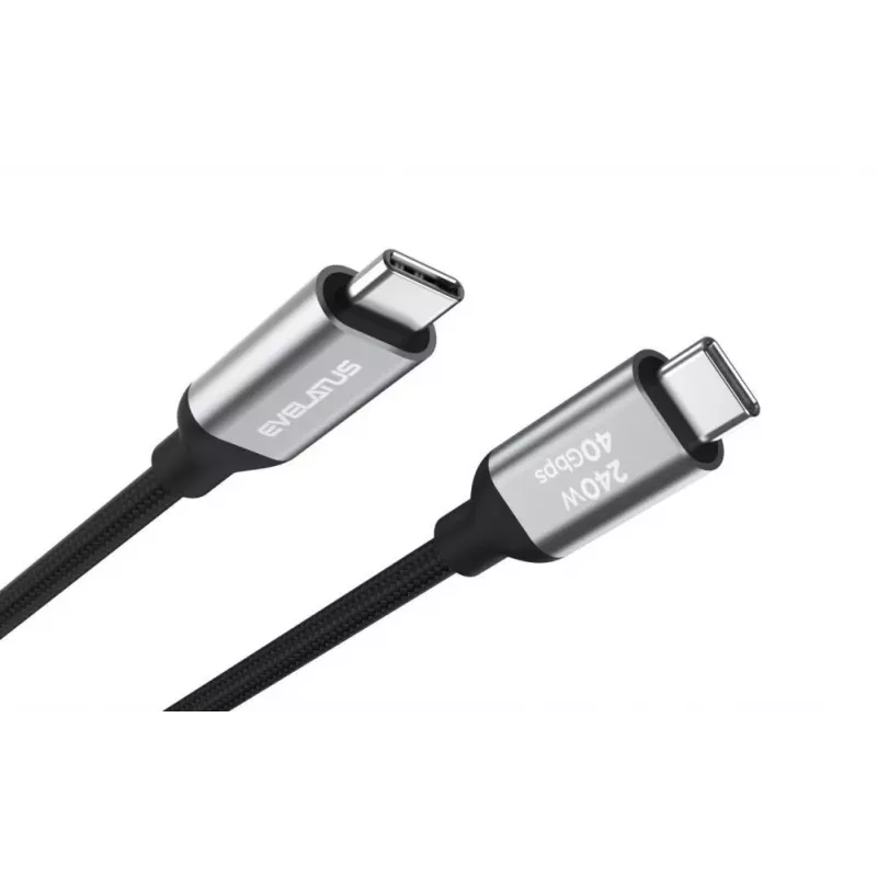 Evelatus Flex Cable Pro USB 2.0 Type C a Type C 2M 240W 5A nero