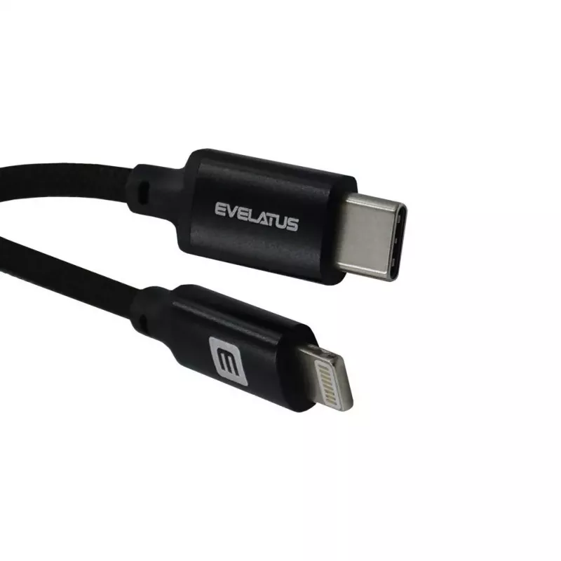 Evelatus AutoSpring cavo spiralato USB-A a Lightning 1.2M nero
