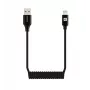 Evelatus AutoSpring cavo spiralato USB-A a Lightning 1.2M nero