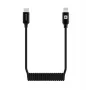 Evelatus AutoSpring cavo spiralato USB-C a connettore Lightning 1.2M nero