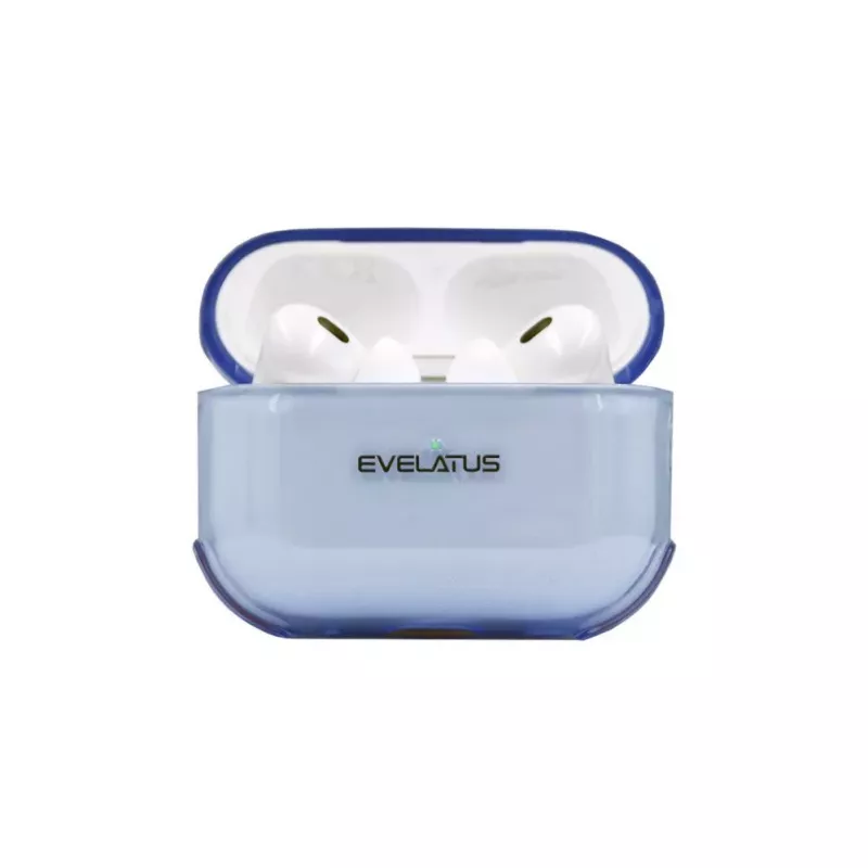 Evelatus Apple AirPods Pro 2 custodia protettiva TPU trasparente blu