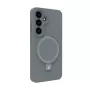 Evelatus Samsung Galaxy S25 Cover in Silicone Soft Touch Premium Magnetica con Supporto Argento