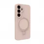 Evelatus Samsung Galaxy S25 Cover in Silicone Soft Touch Premium Magnetica con Supporto Pink Sand