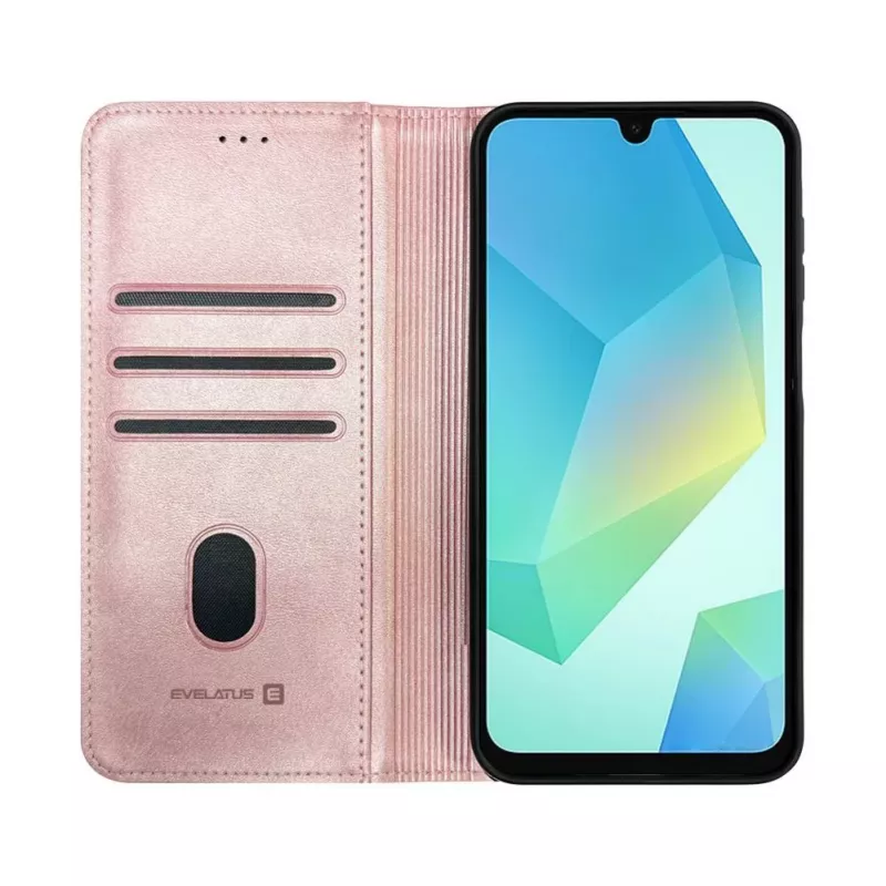 Evelatus Samsung Galaxy A56 Custodia a libro con chiusura slim rosa sabbia