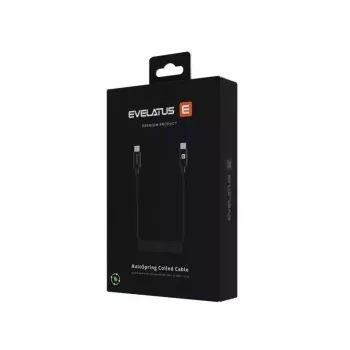 Evelatus AutoSpring cavo a spirale USB C a USB C 1,2M nero