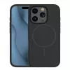 iLike Apple iPhone 15 Pro Custodia in silicone Soft Touch con magnete nera