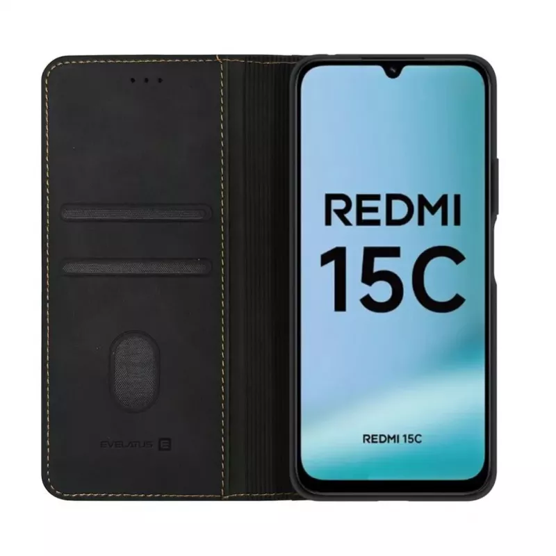 Evelatus Xiaomi Redmi 15C 4G/5G Book Case Folio nero