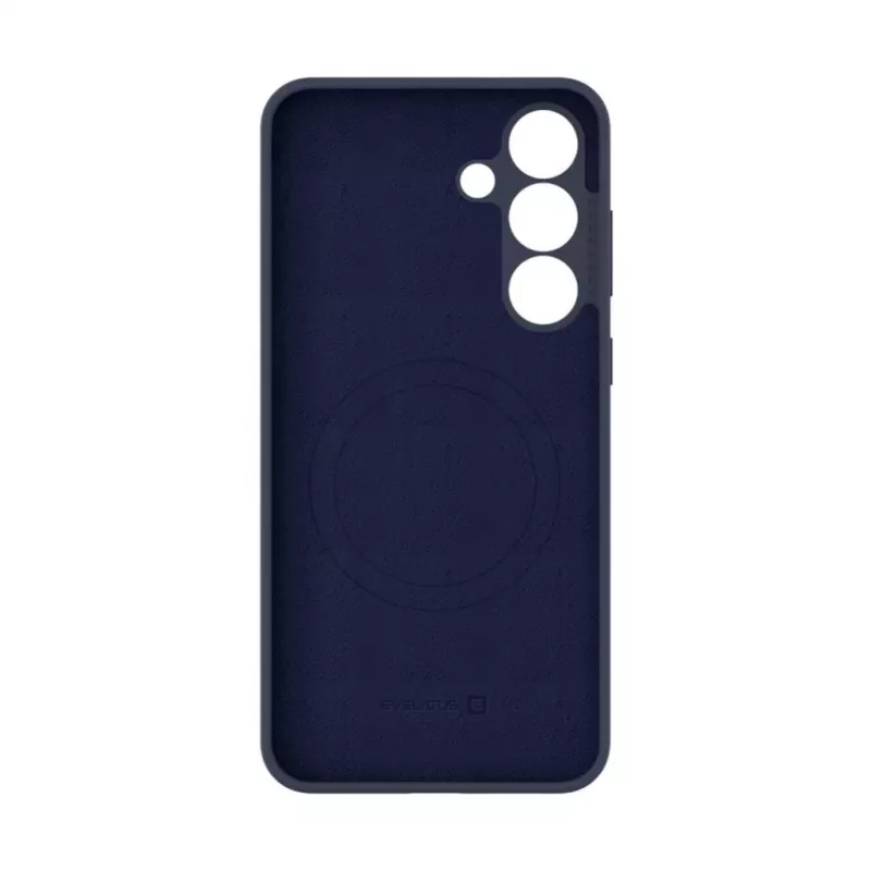 Evelatus Samsung Galaxy S25 FE Custodia in silicone soft touch magnetica premium blu scuro