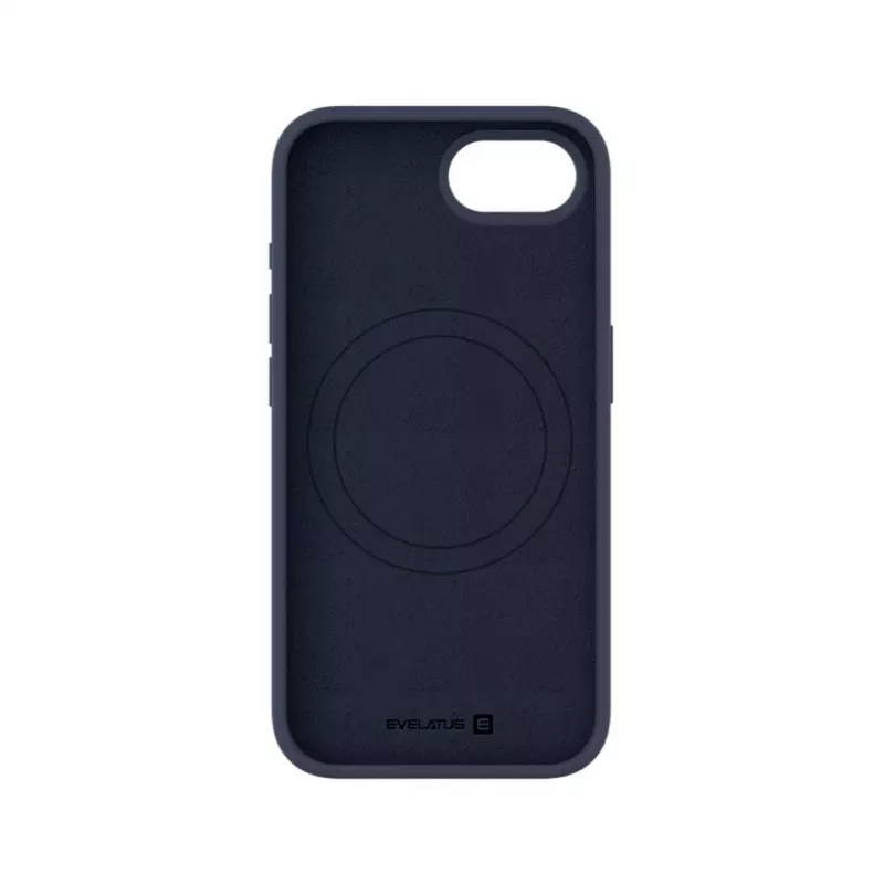 Evelatus Apple iPhone 16e Custodia in silicone soft touch magnetica premium blu scuro