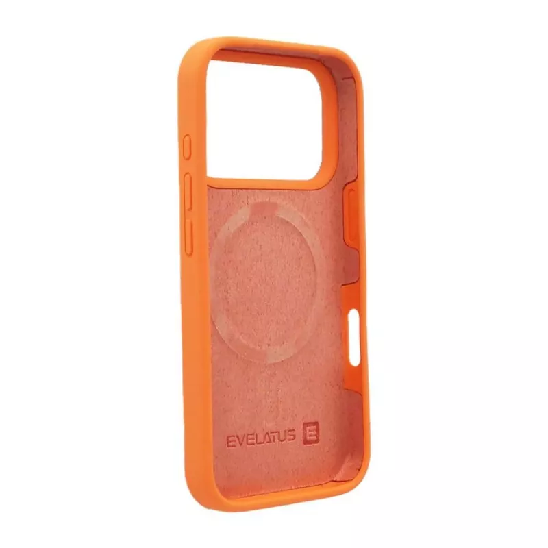 Evelatus Apple iPhone 17 Pro Custodia in silicone soft touch MagSafe premium papaya