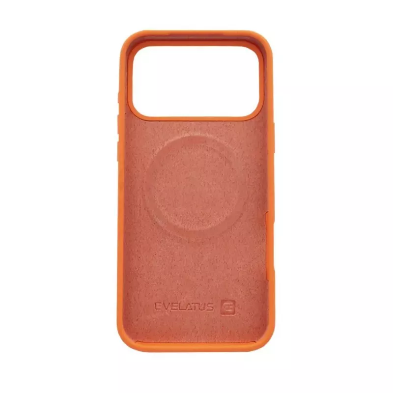 Evelatus Apple iPhone 17 Pro Max Custodia in silicone soft touch MagSafe premium papaya