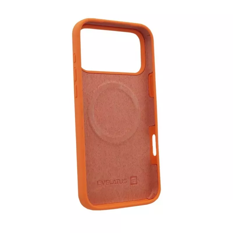 Evelatus Apple iPhone 17 Pro Max Custodia in silicone soft touch MagSafe premium papaya