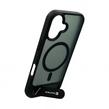 Evelatus Apple iPhone 17 Custodia con rivestimento in gomma MagSafe con supporto nero