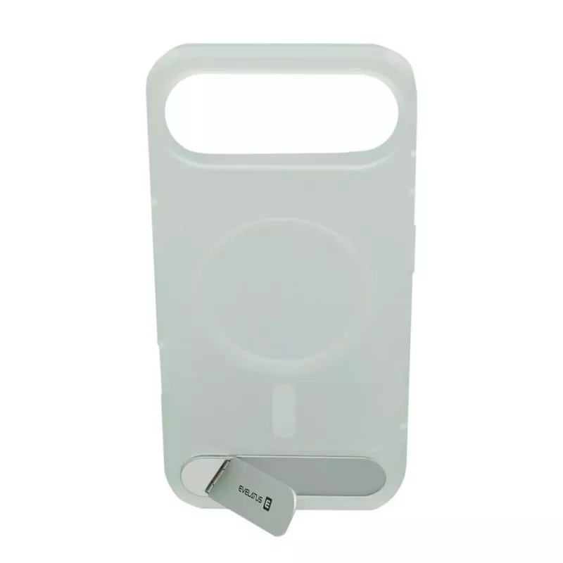 Evelatus Apple iPhone 17 Air Rubber Coated MagSafe With Stand Case argento