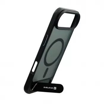 Evelatus Apple iPhone 17 Air Cover con rivestimento in gomma MagSafe con supporto nero