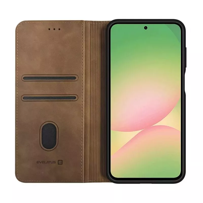Evelatus Samsung Galaxy A57 Custodia a libro, marrone