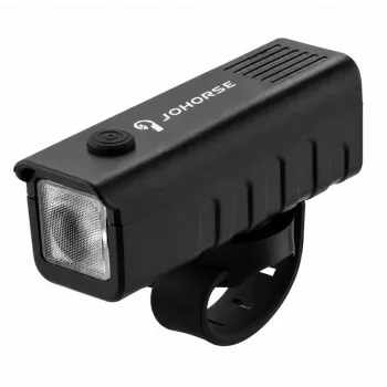 iLike JOHORSE Faro per bici ricaricabile USB, luce anteriore per bici LED ad alta luminosità, impermeabile IPX4, guscio in ABS, montaggio facile sul manubrio