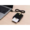 iLike Lettore di smart card USB, lettore di carte IC a contatto per firma digitale, eID, carte bancarie e governative nero
