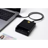iLike Lettore di smart card USB, lettore di carte IC a contatto per firma digitale, eID, carte bancarie e governative nero
