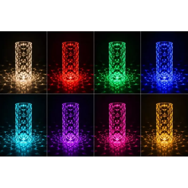 iLike Lampada da tavolo LED RGB Crystal Bubble Touch con altoparlante Bluetooth