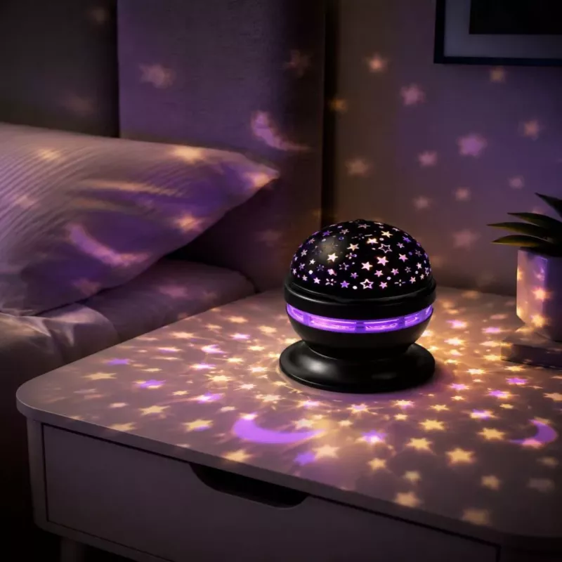 iLike Luce RGB Crystal Ball, proiettore per feste girevole 180° con telecomando nero