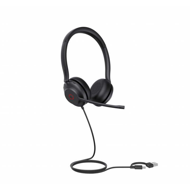 Cuffia on-ear Yealink UH35 Dual UC USB-C/A con USB-A/USB-C, nero