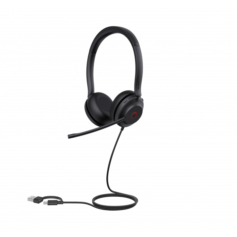 Cuffia on-ear Yealink UH35 Dual UC USB-C/A con USB-A/USB-C, nero