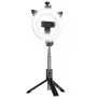 Asta selfie con treppiede e ring light Bluetooth iLike nero