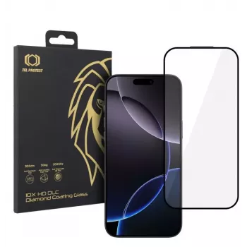 iLike Apple iPhone 16 Pro Max Pellicola protettiva in vetro temperato 10X HD DLC Diamond Coating nero
