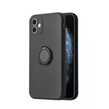 iLike Apple iPhone 12 Pro Max Custodia in silicone con anello nero