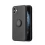 iLike Apple iPhone 12 Pro Max Custodia in silicone con anello nero
