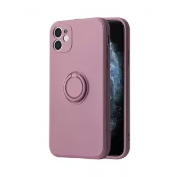 iLike Apple iPhone 13 Custodia in silicone con anello viola
