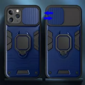 iLike Apple iPhone 14 Pro Max Ring Lens Case Blu