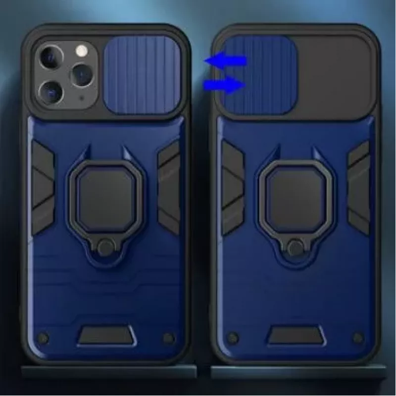 iLike Apple iPhone 14 Pro Max Ring Lens Case Blu