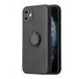 iLike Apple iPhone 14 Custodia ad anello in silicone nero