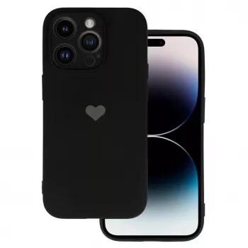 Vennus Samsung Galaxy A13 4G Custodia in silicone con motivo a cuore nero