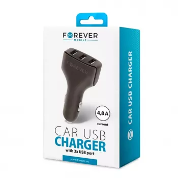 Forever Caricabatterie da Auto Universale Triple USB CC-05 4.8A Nero