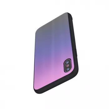 iLike Apple iPhone XR Aurora Glass Case rosa-nera