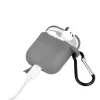 GreenGo Apple AirPods custodia in silicone con gancio grigio